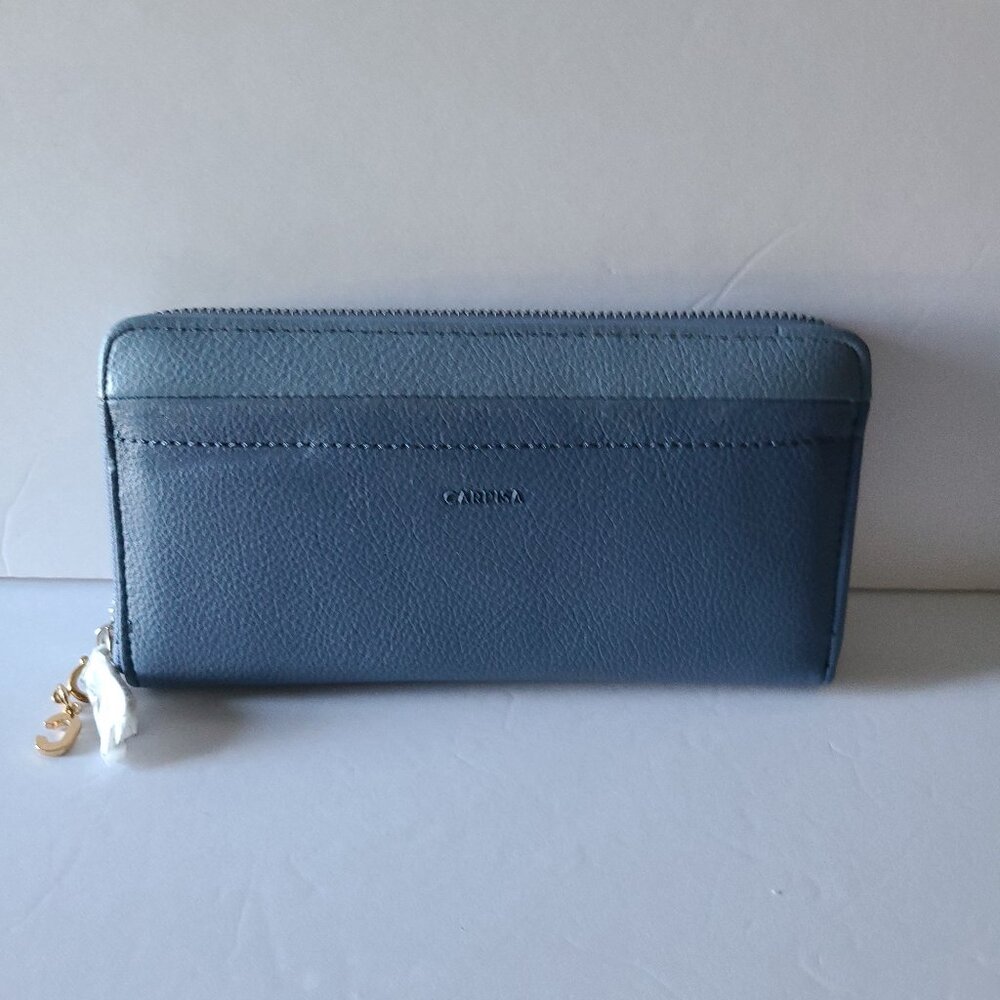 CARPISA EMMA LINE ZIP - AROUND WALLET- SOLID BLUE